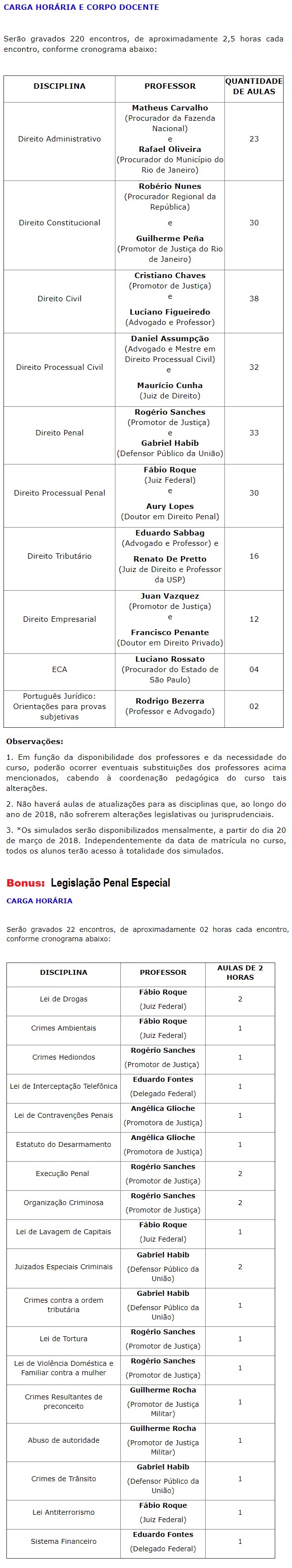 Rateio Carreiras Jurídicas Legislação Penal Especial 2018 - C 6